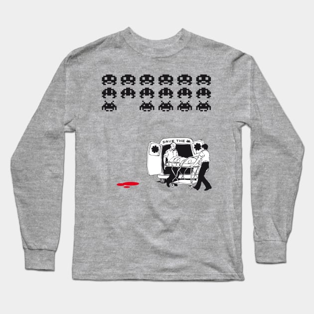 Save the invaders Long Sleeve T-Shirt by MoreCowbell